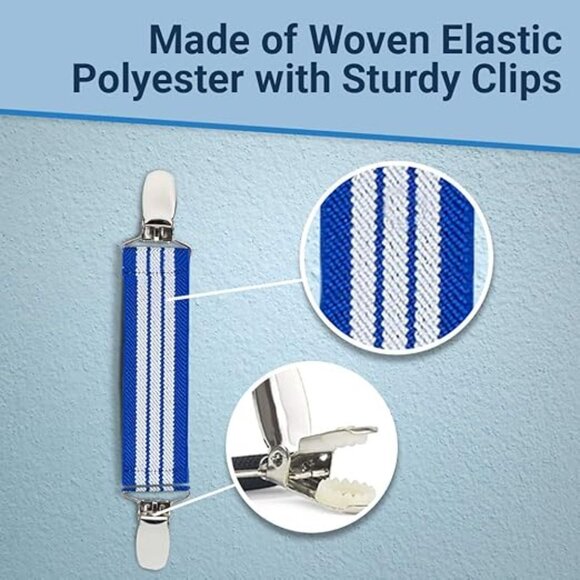 Hold'Em Elastic Scarf and Hat Clips Attacher Extra Heavy Clips - Royal and White - Picture 5 of 7